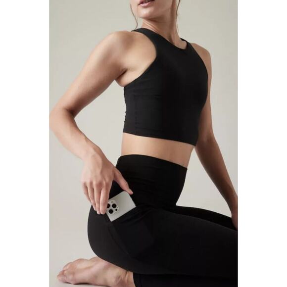 Athleta New SALUTATION STASH HIGH RISE 7/8 Tight Plus Size 3X Black #531321 - Picture 2 of 10